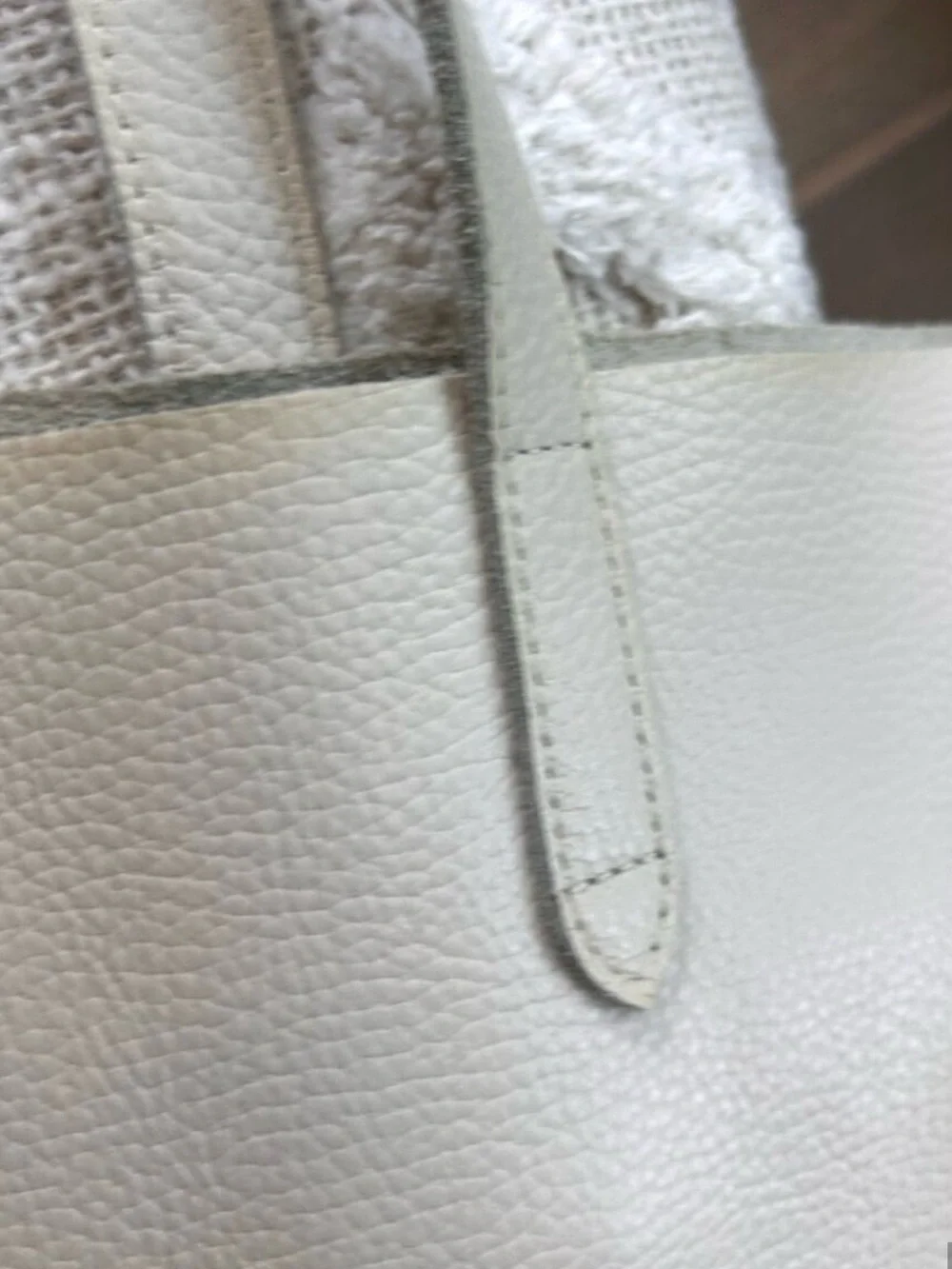 Cuyana Classic Leather Tote Ivory Pebbled Leather Large
